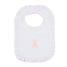 Load image into Gallery viewer, Front view of our Pink Bunny French Knot Bib
