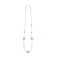 Load image into Gallery viewer, Front view of our Light Blue Cork Bead Necklace
