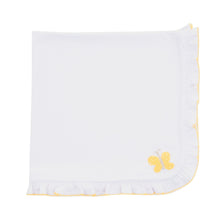 Load image into Gallery viewer, Front view of our Yellow Butterfly French Knot Blanket
