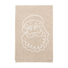Load image into Gallery viewer, Front view of our Jolly Santa Holiday Knot Linen Icon Towel
