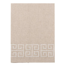 Load image into Gallery viewer, greek key linen guest towel 
