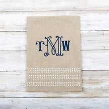 Load image into Gallery viewer, monogrammed guest linen towel 
