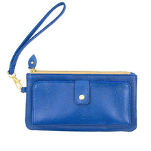 Load image into Gallery viewer, Front view of our Navy Lizard Downtown Wallet
