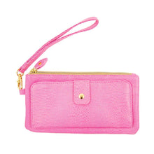 Load image into Gallery viewer, Front view of our Pink Lizard Downtown Wallet
