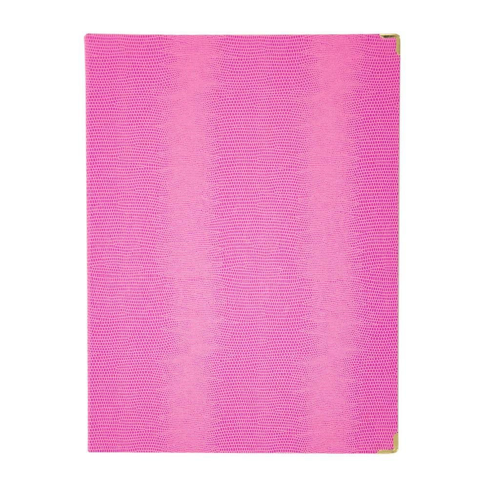 Front view of Pink Lizard Notebook Portfolio