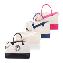Load image into Gallery viewer, Our Monogrammed Linen Duffle Bags

