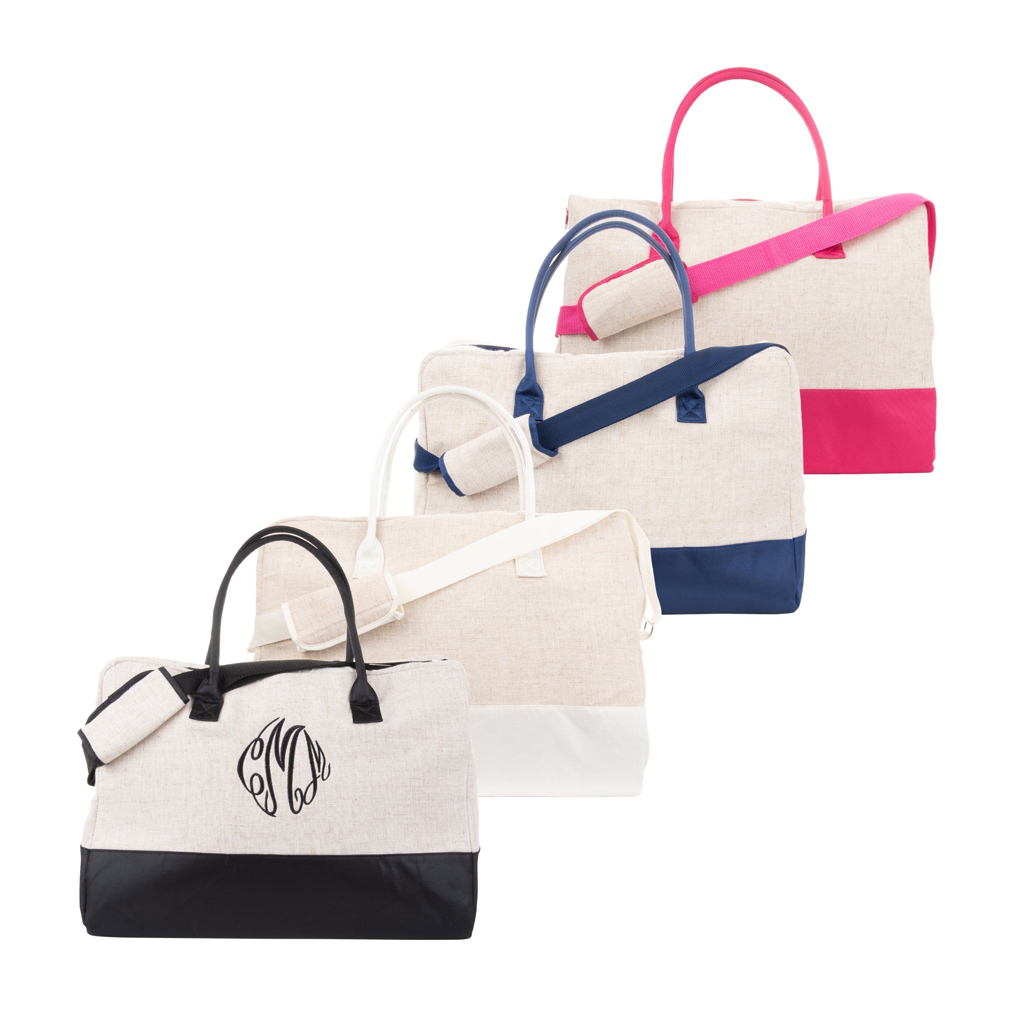 Linen Duffle Bag Carry-On with Adjustable Shoulder Strap - MSC 