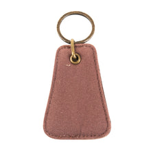 Load image into Gallery viewer, Front view of our Mocha Canvas Bottle opener Keychain
