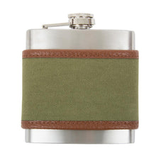 Load image into Gallery viewer, Front view of our Forest Men&#39;s Canvas Flask
