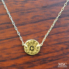 Load image into Gallery viewer, Hammered Initial Necklace
