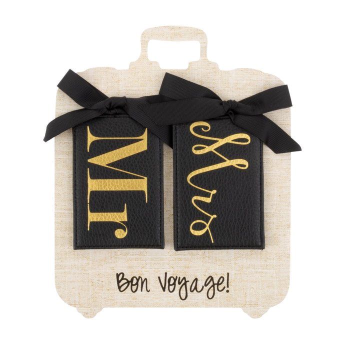 Front view of our Mr. Mrs Luggage Tags