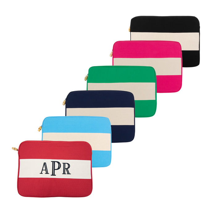 Front view of our Monogrammed Canvas Laptop Cases