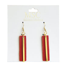 Load image into Gallery viewer, Top view of our Crimson Pebble Grain Accent Earrings
