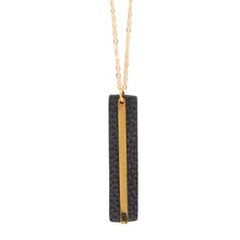 Load image into Gallery viewer, Front view of our Black Pebble Grain Accent Necklace
