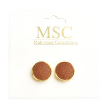 Load image into Gallery viewer, Top view of our Camel Pebble Grain Circle Earrings
