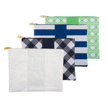 Load image into Gallery viewer, Monogrammed view of our Bamboo Zipper Pouch

