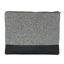 Load image into Gallery viewer, Front view of our Black Herringbone Pouch
