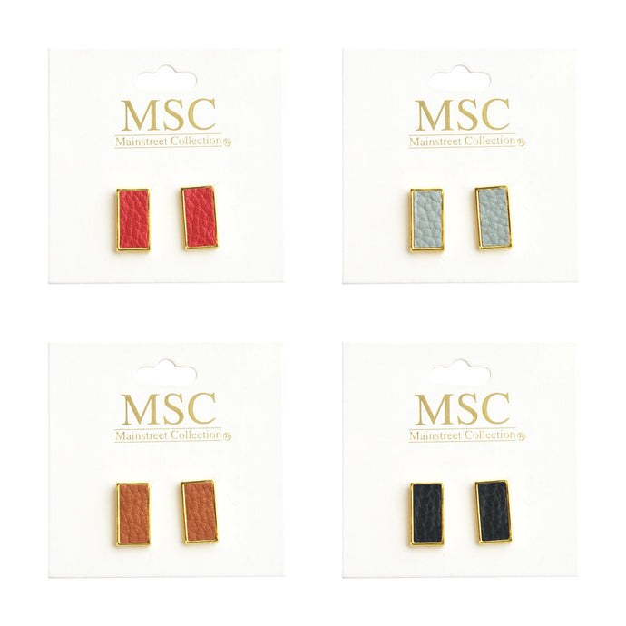 Top view of our Pebble Grain Rectangle Earrings