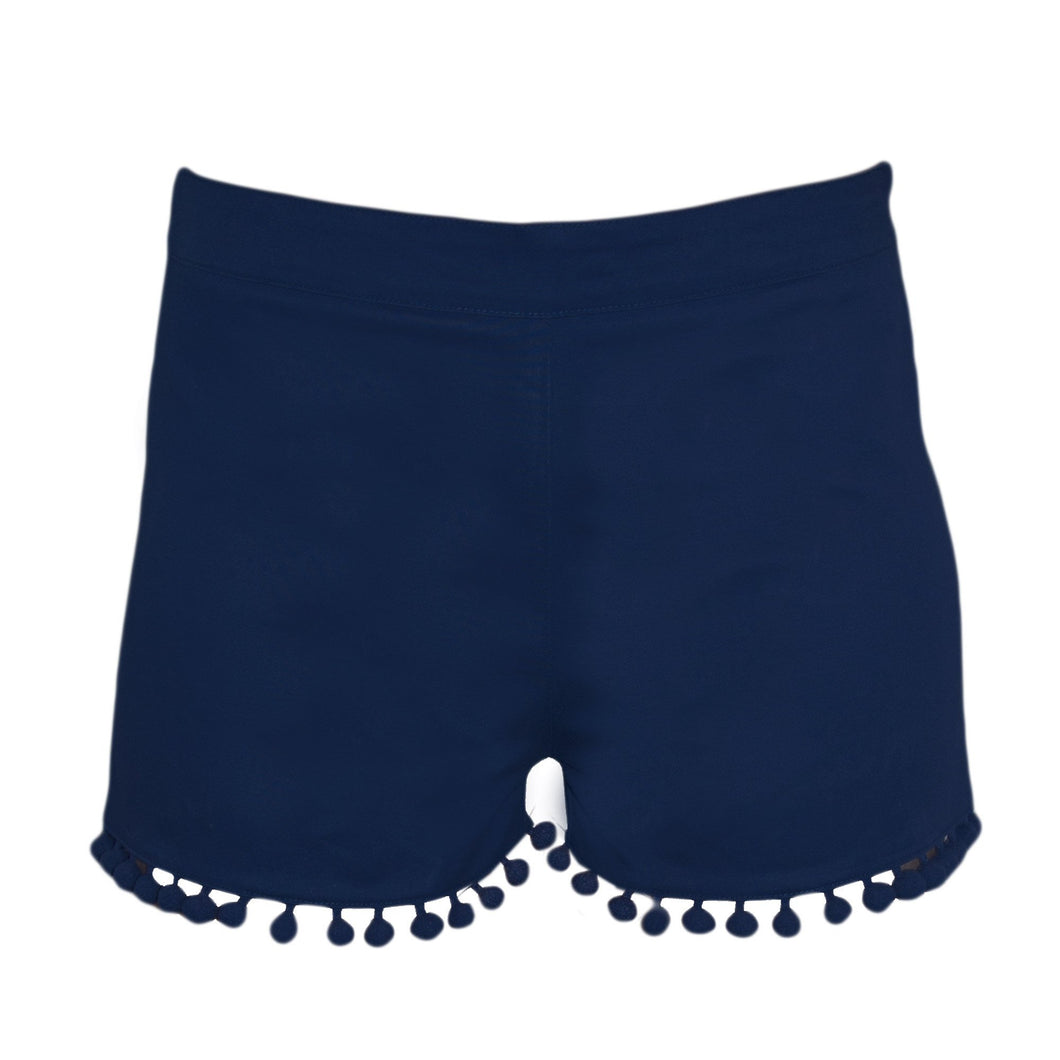 Front image of our Navy Pom Pom Short