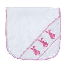Load image into Gallery viewer, Our smocked Pink Bunny Burp Cloth
