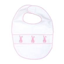 Load image into Gallery viewer, Our Pink Bunny Smocked Baby Bib
