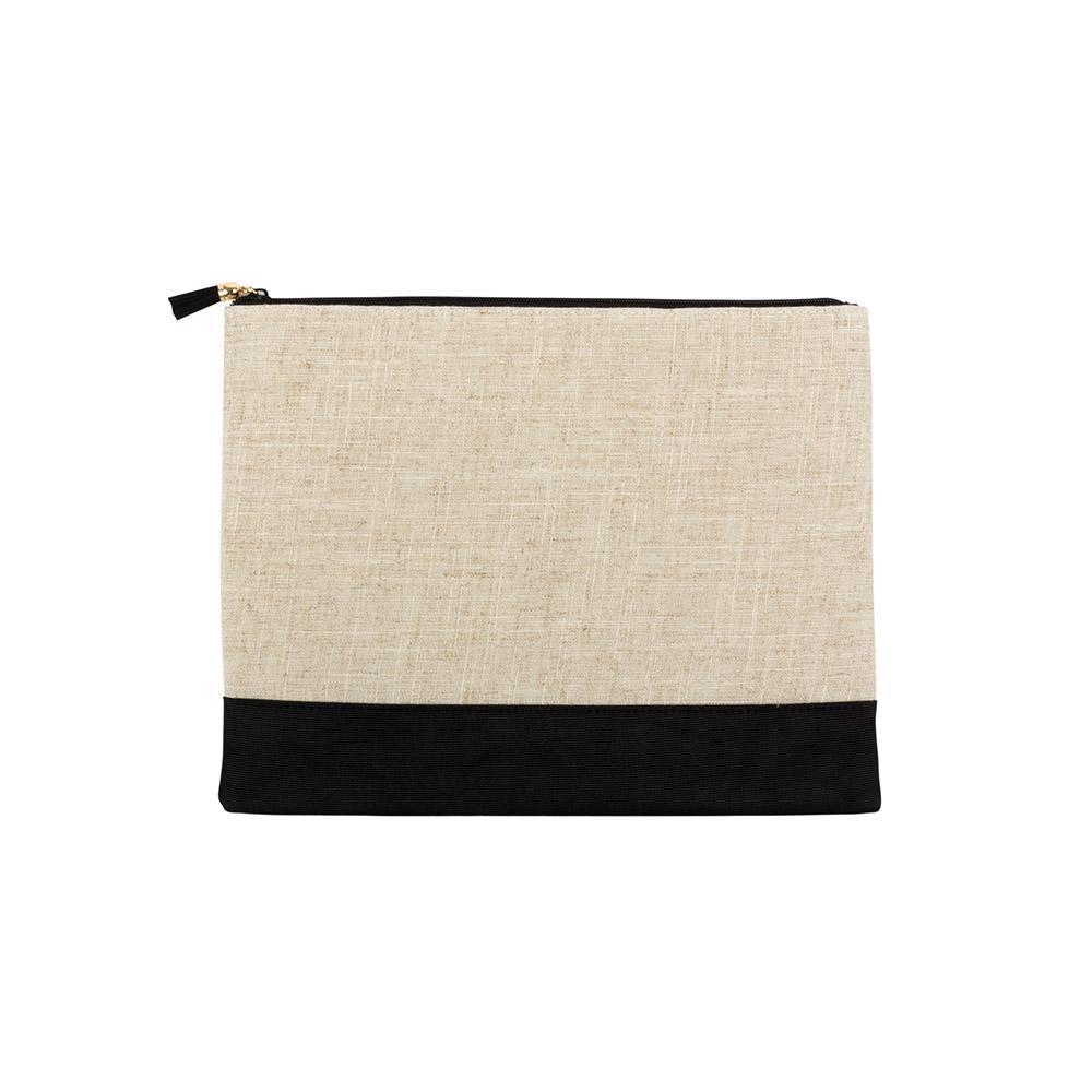 Linen Flat Zipper Pouch