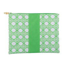 Load image into Gallery viewer, green bamboo pouch with bamboo Zipper pull
