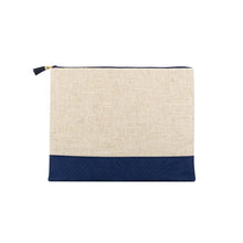 Load image into Gallery viewer, Linen Flat Zipper Pouch
