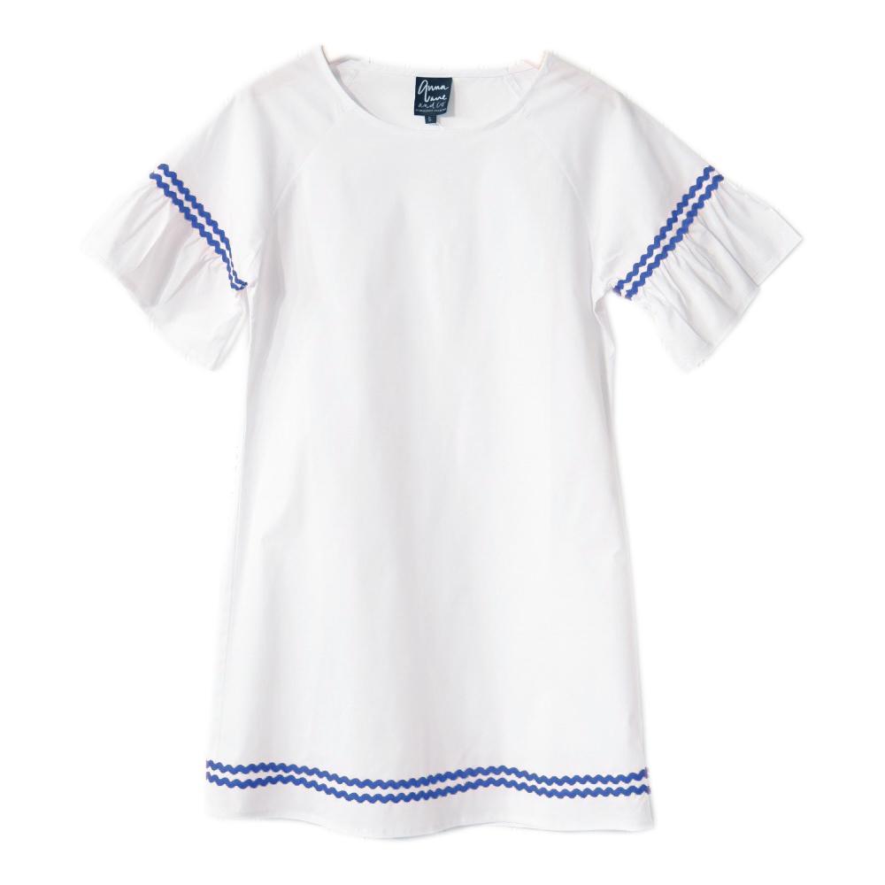 Ric Rac Dress White Blue / S