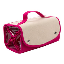 Load image into Gallery viewer, Front view of the pink roll up cosmetic
