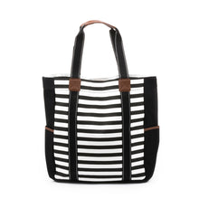 Load image into Gallery viewer, Black Stripe Beach Tote
