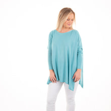 Load image into Gallery viewer, Lifestyle view of our Teal Lightweight Spring Sweater
