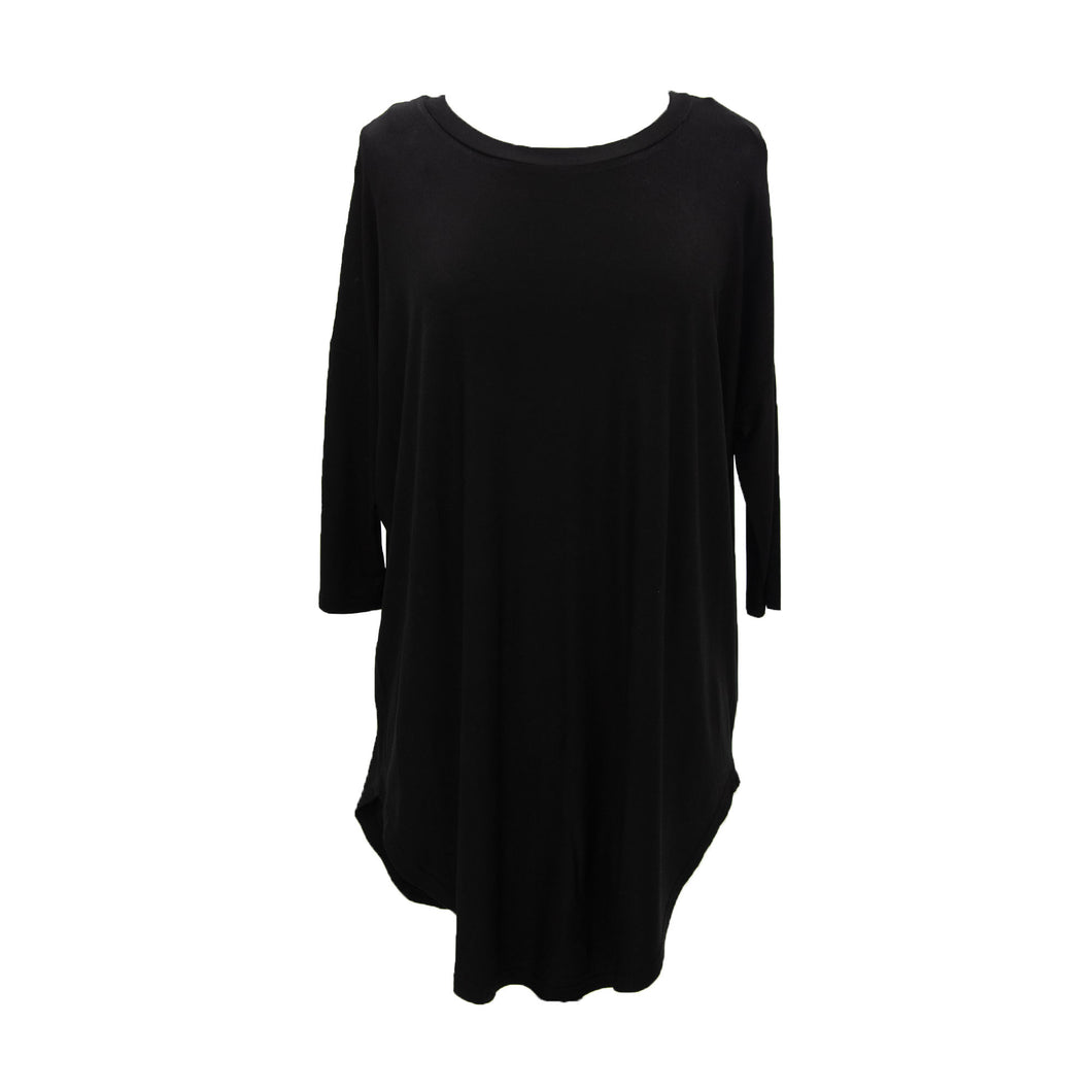 Front view of our Black Slouch Tunic