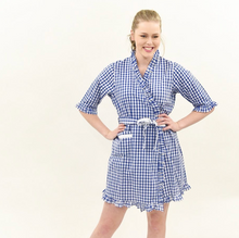 Load image into Gallery viewer, Gingham Robe with Ruffle Trim
