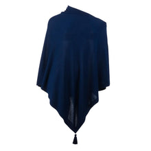 Load image into Gallery viewer, Navy Spring Tassel Poncho
