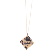 Load image into Gallery viewer, Front view of our Square Disc Blonde Tortoise Shape Necklace
