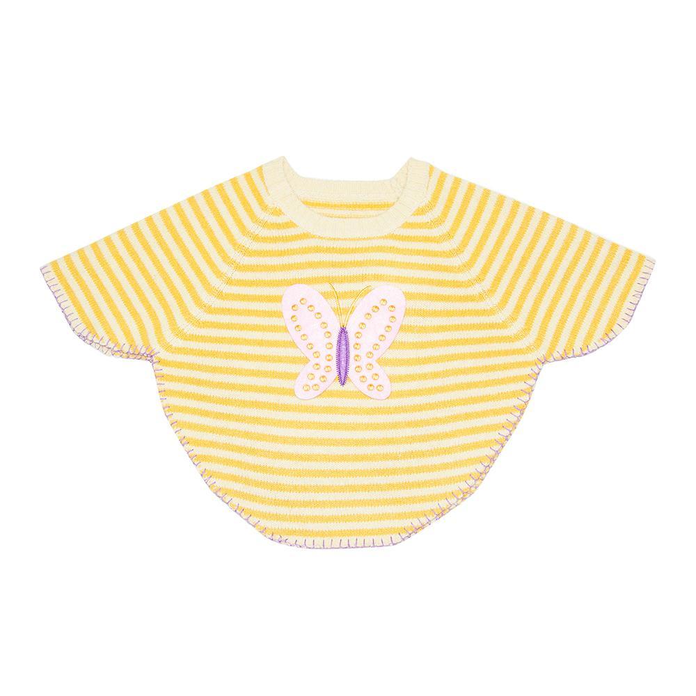 Front view of our Yellow Butterfly Toddler Poncho