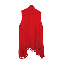Load image into Gallery viewer, Front view of our Crimson Tassel Vest

