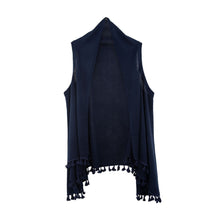 Load image into Gallery viewer, Front view of our Navy Tassel Vest
