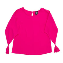 Load image into Gallery viewer, Front view of our Pink Tassel Sleeve Shirt
