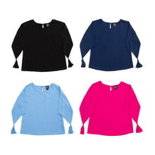 Load image into Gallery viewer, Front view of our Tassel Sleeve Shirts
