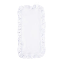 Load image into Gallery viewer, Top view of our White Ruffle Burp Cloth
