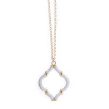 Load image into Gallery viewer, Gray Wrapped Quatrefoil Necklace
