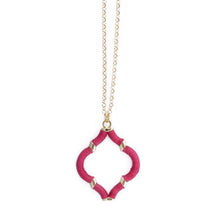 Load image into Gallery viewer, Pink Wrapped Quatrefoil Necklace
