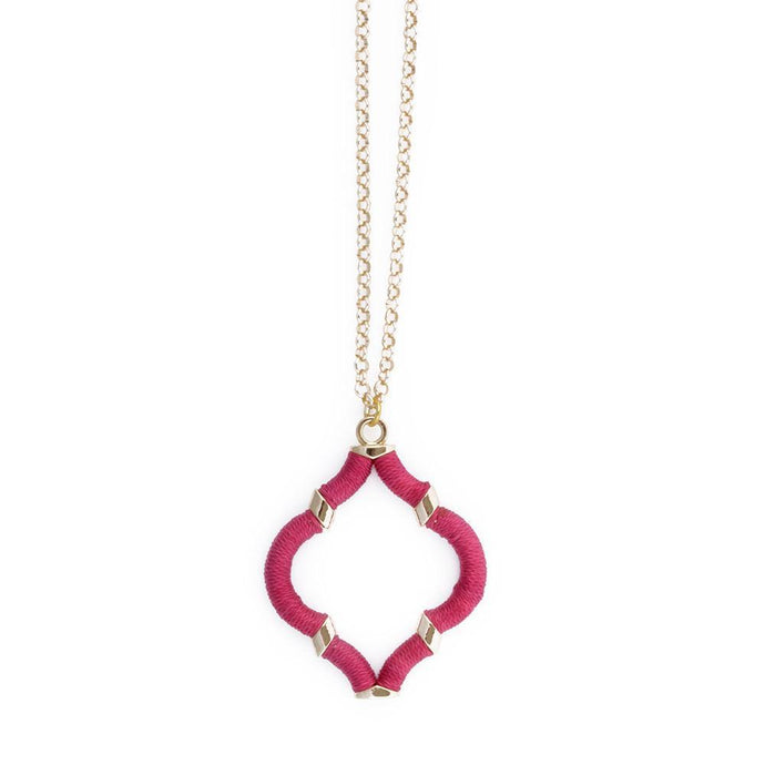 Pink Wrapped Quatrefoil Necklace