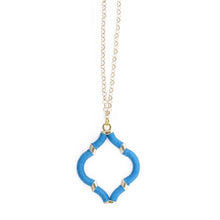 Load image into Gallery viewer, Turquoise Wrapped Quatrefoil Necklace
