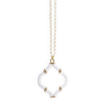 Load image into Gallery viewer, White Wrapped Quatrefoil Necklace
