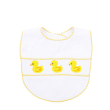 Load image into Gallery viewer, Our Yellow Duck Smocked Baby Bib
