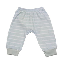 Load image into Gallery viewer, Front of the blue striped baby pants
