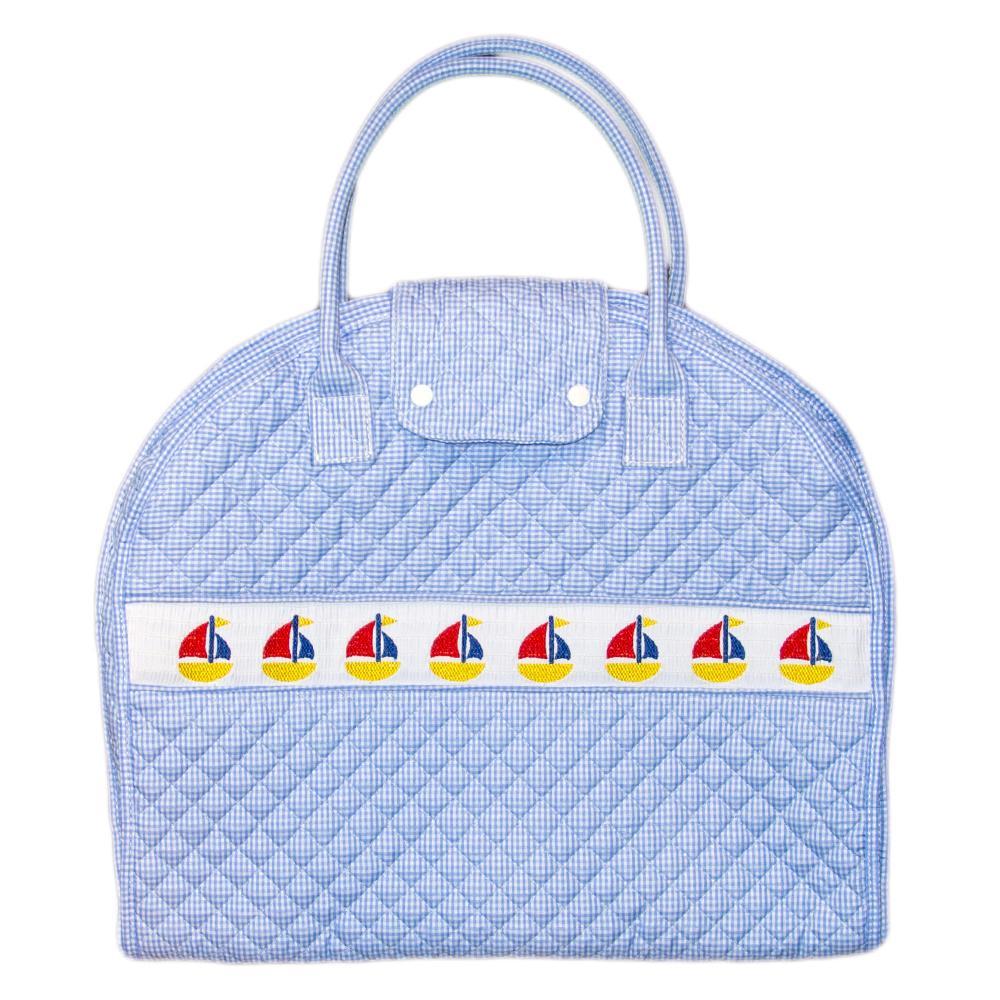 Blue Sailboat Smocked Garment Bag
